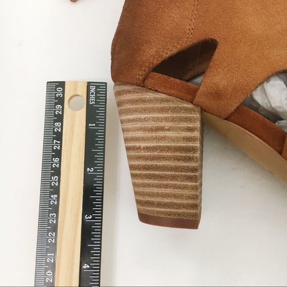 Zodiac Womens Size 6 Brown‎ Suede Leather Block Heels Open Toe Sandals Shoes - Picture 13 of 14